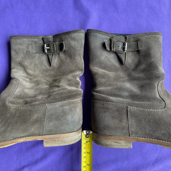 JCrew Langston Interior Wedge Ankle Boots Suede Green Slouch Shaft Boots Size 9 - Picture 10 of 16
